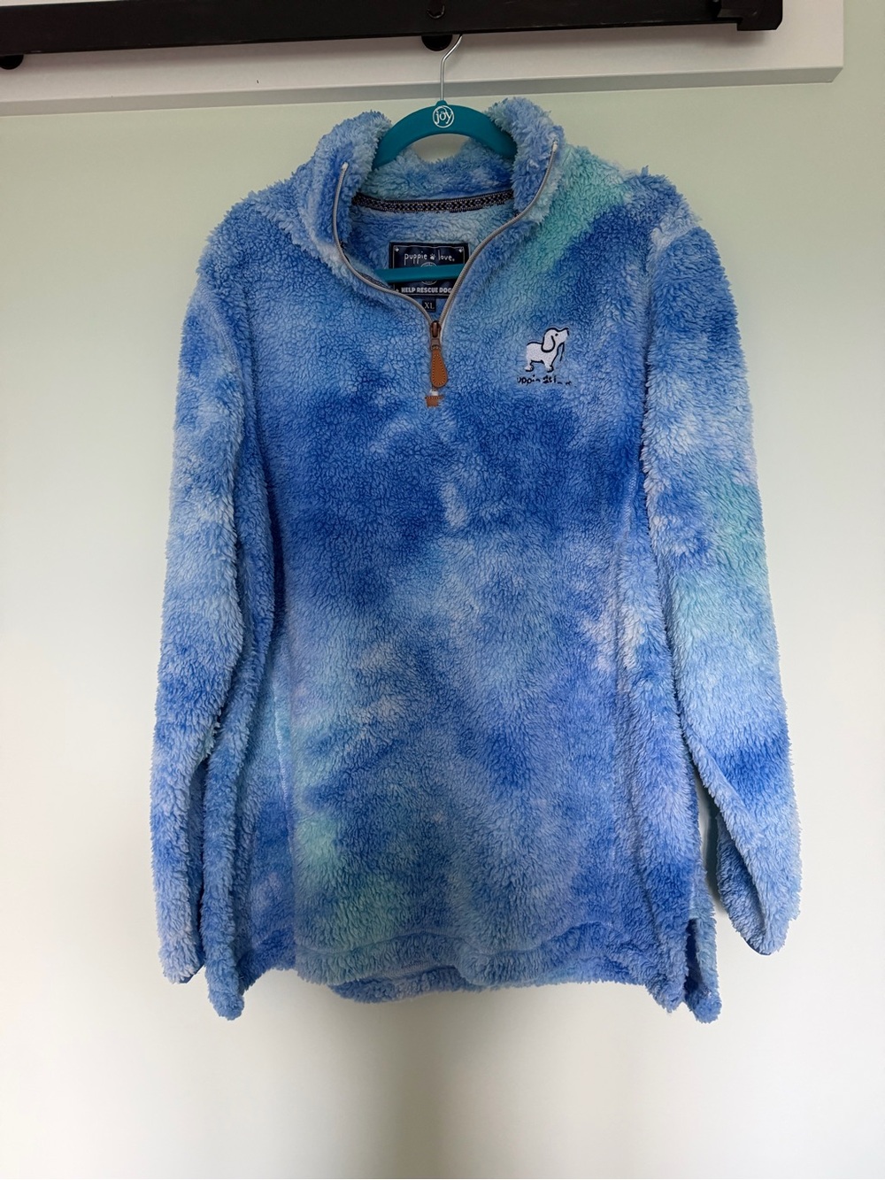 Coastal Blue Tie-Dye Sherpa Quarter-Zip Pullover - Women's